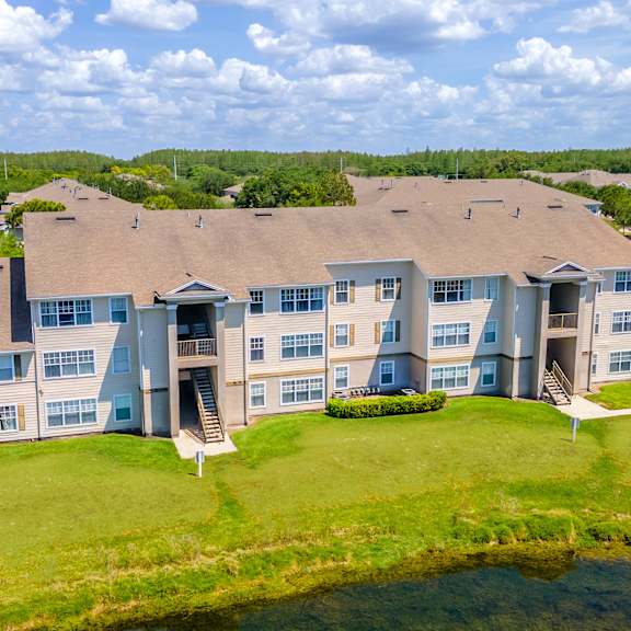 hunters run exterior apartment building aerial view