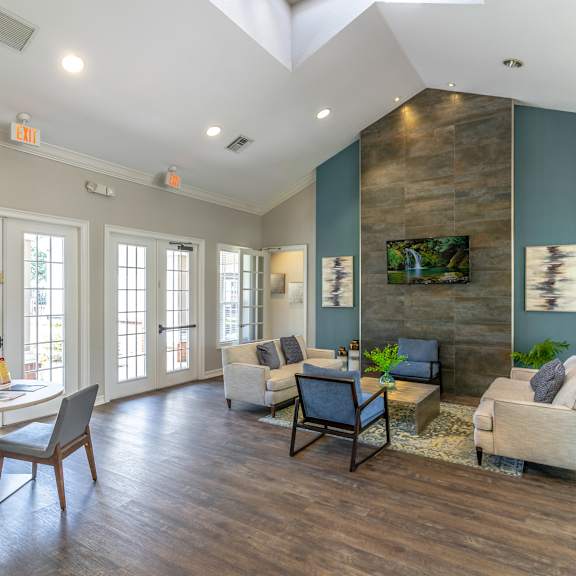 clubhouse area with couches and tv