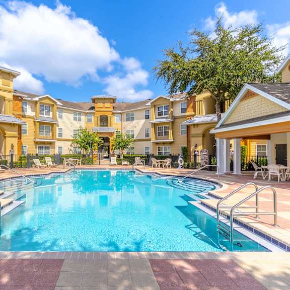 the swimming pool at our apartments
