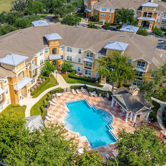 a aerial view of the pool at the resort at governors crossing
