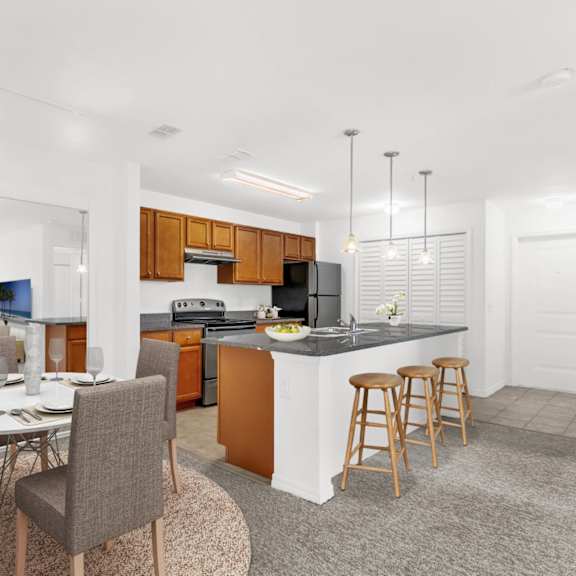 kitchen and dining