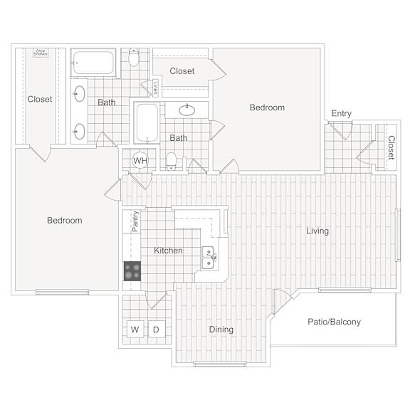 Thumbnail 2 of 2 floor plan the commons at churchill apartment homes for rent