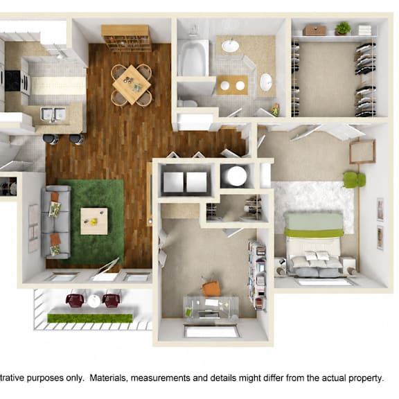 Thumbnail 1 of 2 A cutaway diagram of a house showing the layout of the rooms.