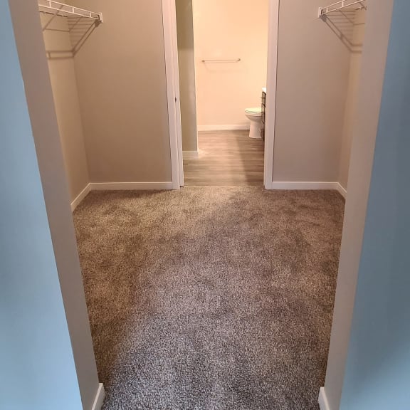 walk through closet with attached bathroom