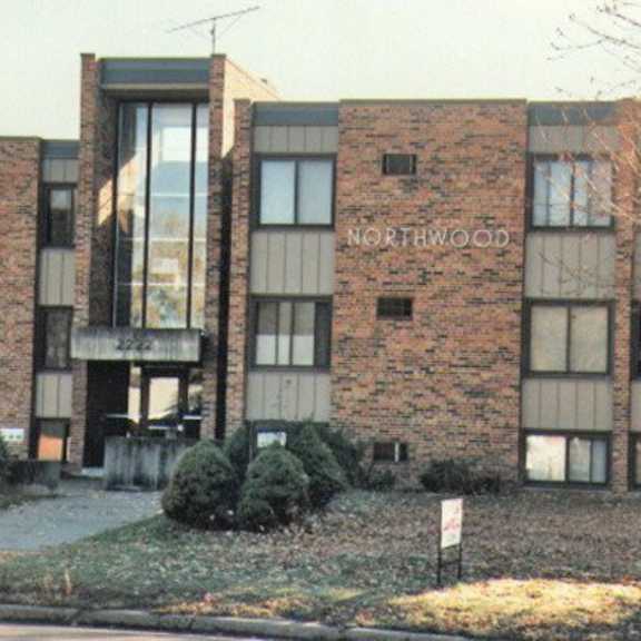 the image shows a building with the name "northwood" on it.