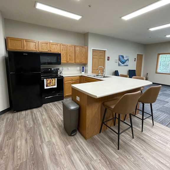 community room kitchen area