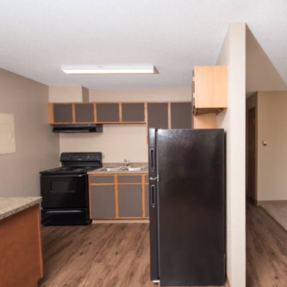 kitchen and living room