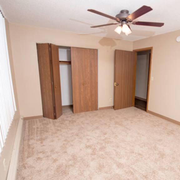 bedroom with large closet