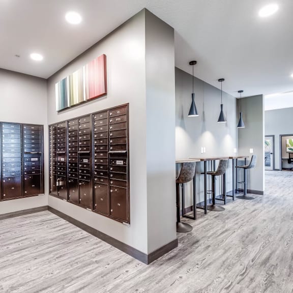 mail room with seating area