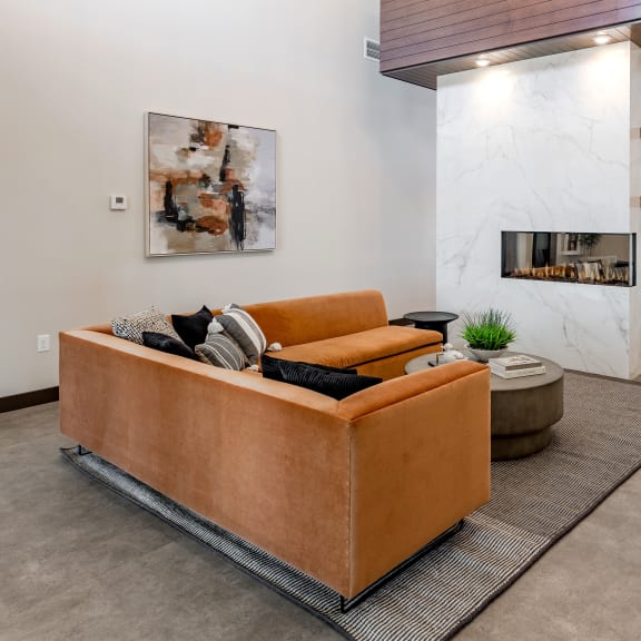 the preserve at ballantyne commons living room with couch and fireplace