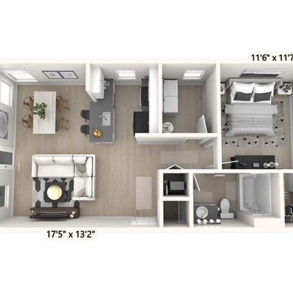 Thumbnail 1 of 6 a 2103 sqft floor plan  1 bedroom  129