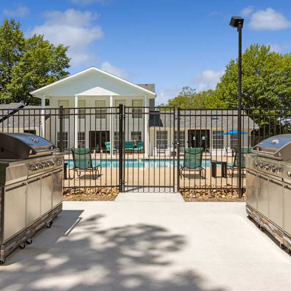 barbecue grilling station at southfork mhc in belton, mo