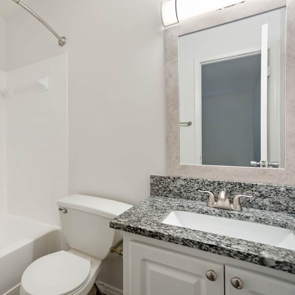 model bathroom at seven lakes at carrollwood in tampa, florida.