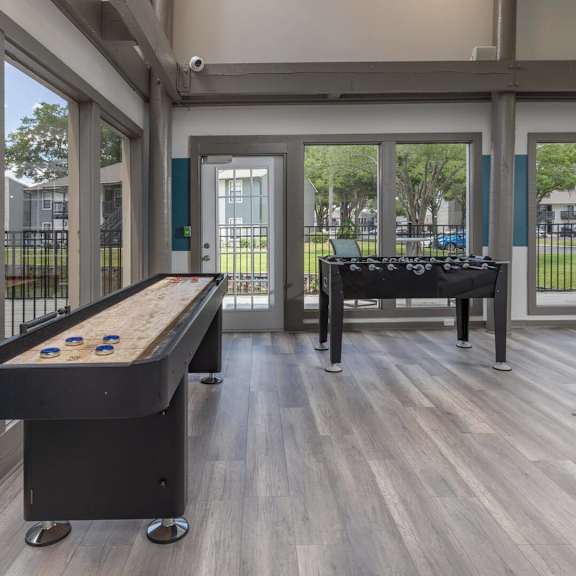 games tables in the clubhouse