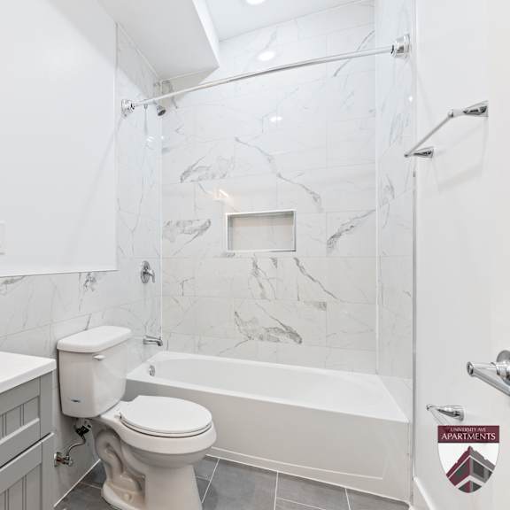 newly renovated tile bathrooms