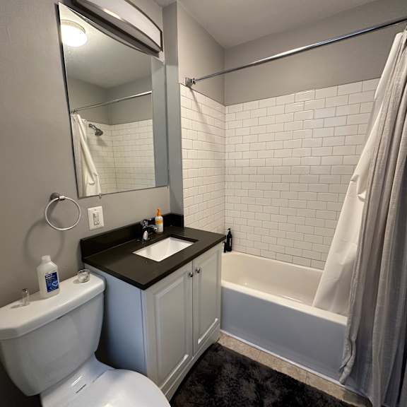 a white toilet sits next to a sink in a bathroom.