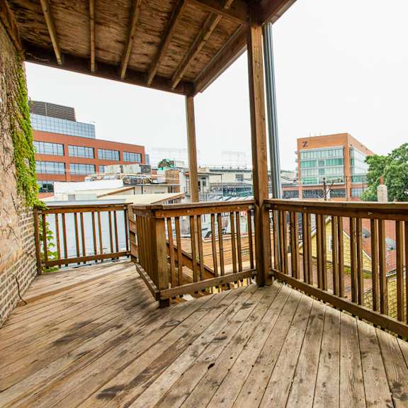 the deck has a view of the city