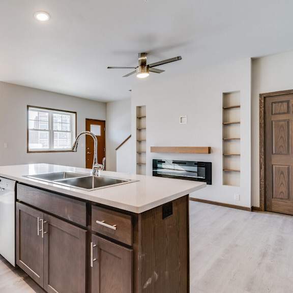 townhome open concept living room and kitchen
