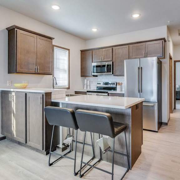 2 bdrm townhome kitchen |  at 5th ward | three sixty
