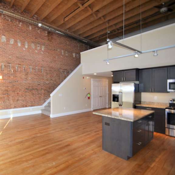 apartment 301 | 1 br | living area | brick | loft | three sixty real estate