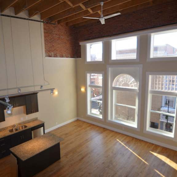 apartment 301 | 1 br | living area | large windows | natural lighting | loft | three sixty real estate