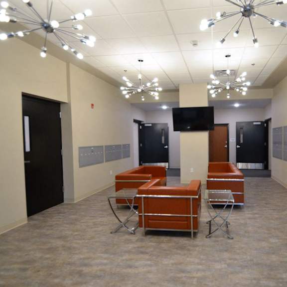 hub | lobby | mail | community area | tv | three sixty real estate
