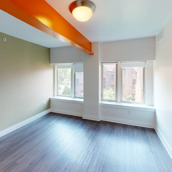 sage living room unfurnished