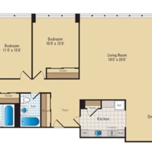 Thumbnail 1 of 13 C01 Floor Plan at RiverHouse, Arlington