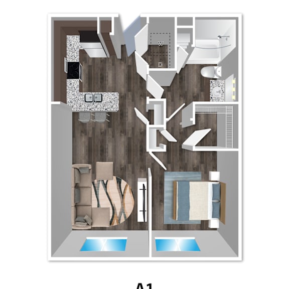 Thumbnail 1 of 2 A1 Floorplan1 at Republic at Alamo Heights, San Antonio, Texas