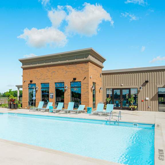 the swimming pool at our apartments