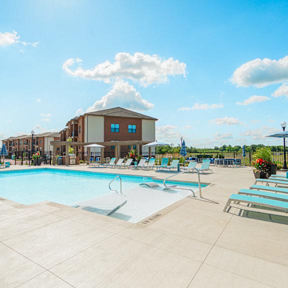 the swimming pool at our crossings apartments