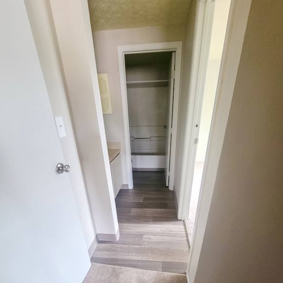 a look down the hall from the master bedroom