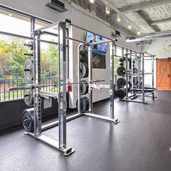 fitness center gym at landmark lofts apartments in hilliard ohio