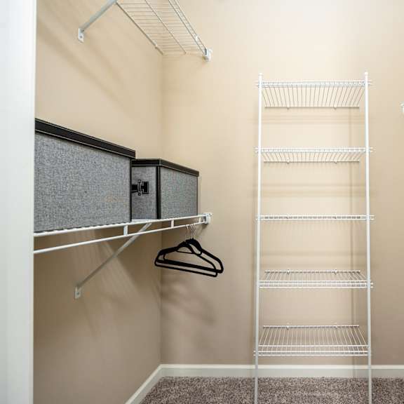 the spacious closets in every apartment at the flats at west end apartments