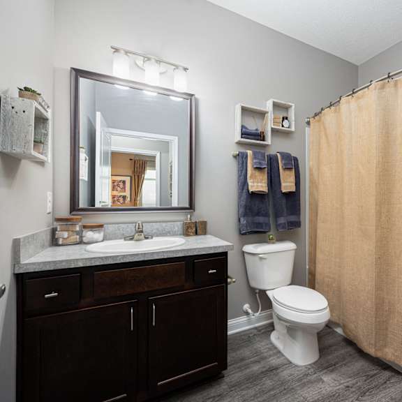 a bathroom with a shower and a sink and a toilet