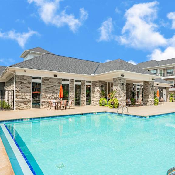 the swimming pool at our apartments