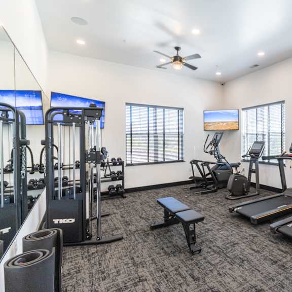our state of the art gym is equipped with cardio equipment and weights