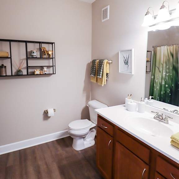 a bathroom with a toilet and a sink and a mirror