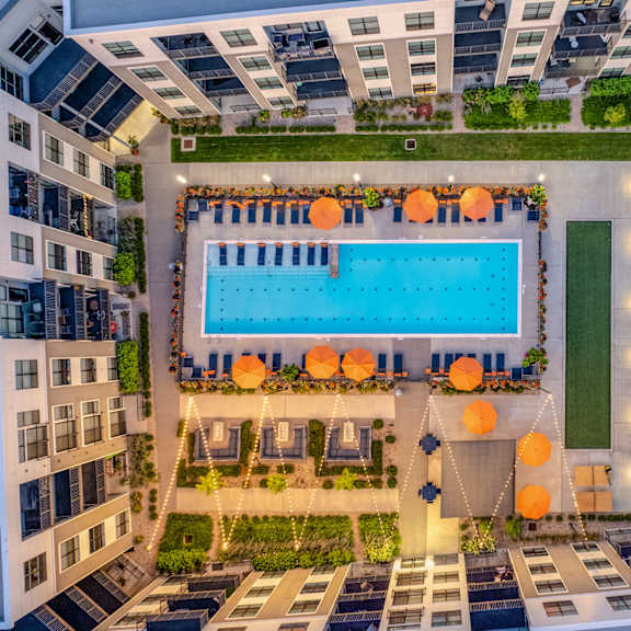 a rendering of a pool in the middle of a building