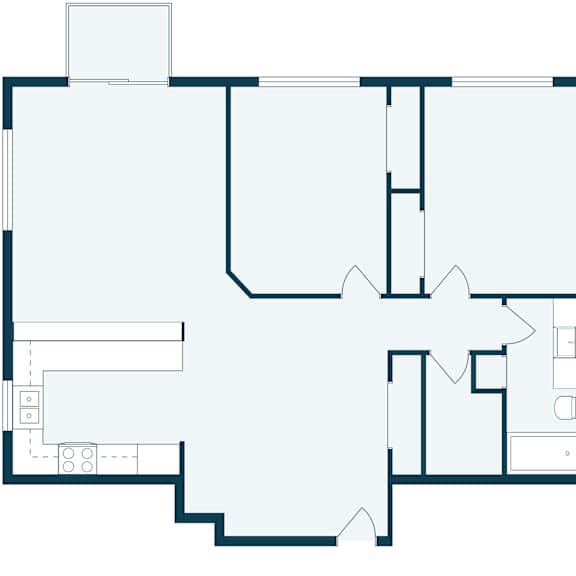 Thumbnail 2 of 2 Flickertail I-VI Apartments | Two Bedroom | Plan 21B