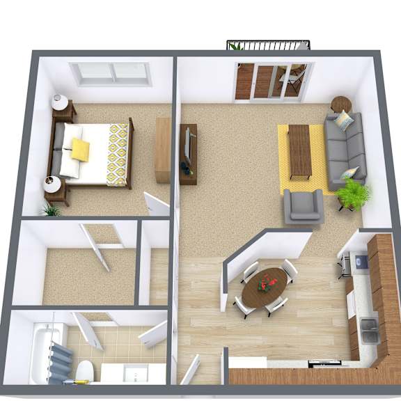 Thumbnail 1 of 2 Flickertail I-VI Apartments | One Bedroom | Plan 11B