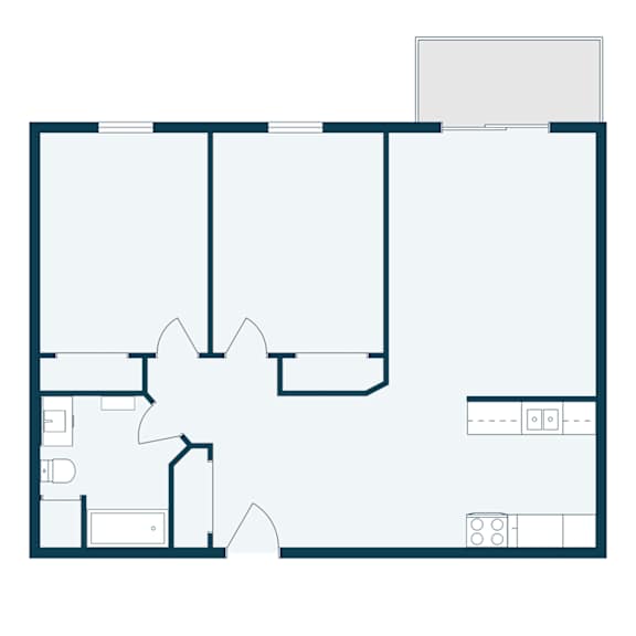 Thumbnail 2 of 2 Lake Crest Apartments in West Fargo, ND | Two Bedroom Floor Plan 21C