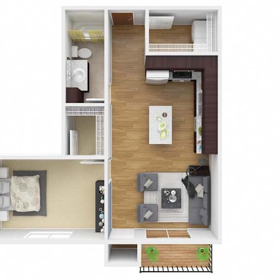 Thumbnail 1 of 2 the icon floor plan  studio apartment. Circle Pines, MN Lexington Lofts