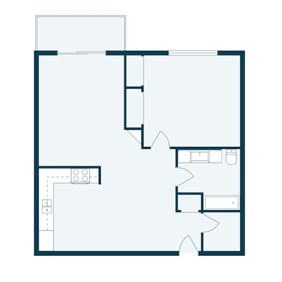 Thumbnail 2 of 2 Pinehurst Apartments in Fargo, ND | One Bedroom Floor Plan 11E