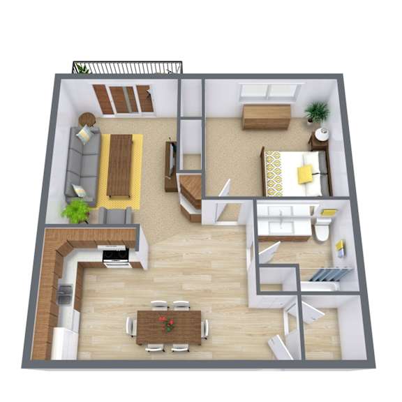 Thumbnail 1 of 2 Pinehurst Apartments in Fargo, ND | One Bedroom Floor Plan 11E