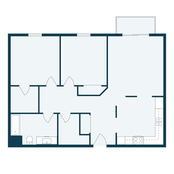 Thumbnail 2 of 2 a floor plan of a house with a bedroom and a living room