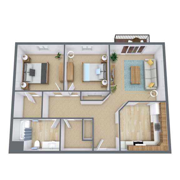 Thumbnail 1 of 2 a floor plan of a house with a bedroom and a living room