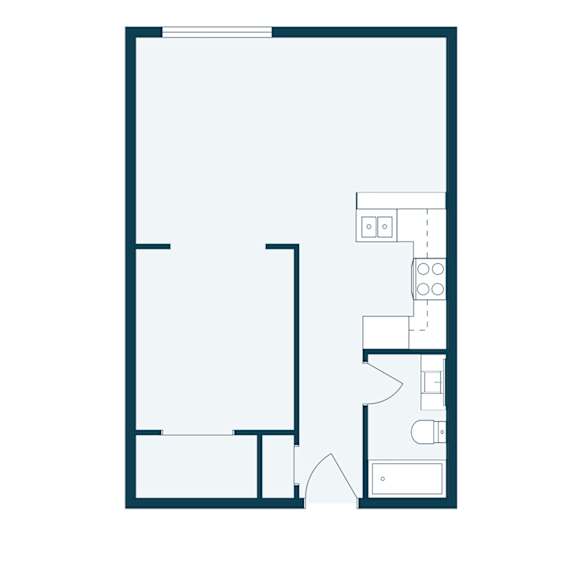 Thumbnail 2 of 2 Rosegate Apartments in Fargo, ND | Efficiency Floor Plan 01D