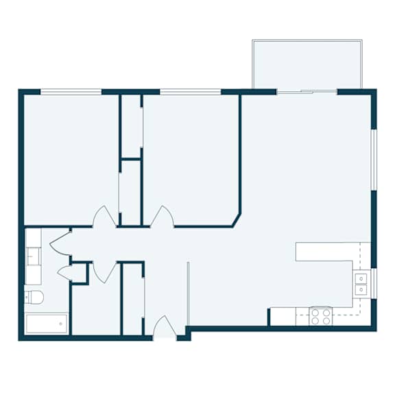 Thumbnail 2 of 2 Rosegate Apartments in Fargo, ND | Two Bedroom Floor Plan 21A