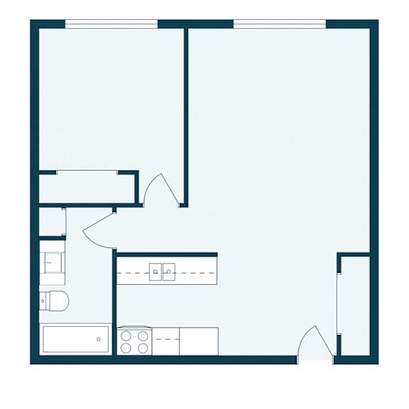 Thumbnail 2 of 2 Southgate Apartments in Fargo, ND | One Bedroom Floor Plan 11C